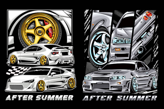 Gig Preview - Create detailed car illustration from your photo