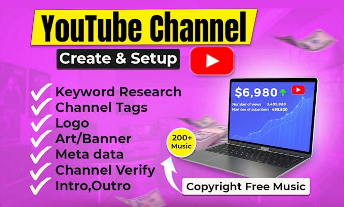 Gig Preview - Create, setup and SEO your new youtube channel