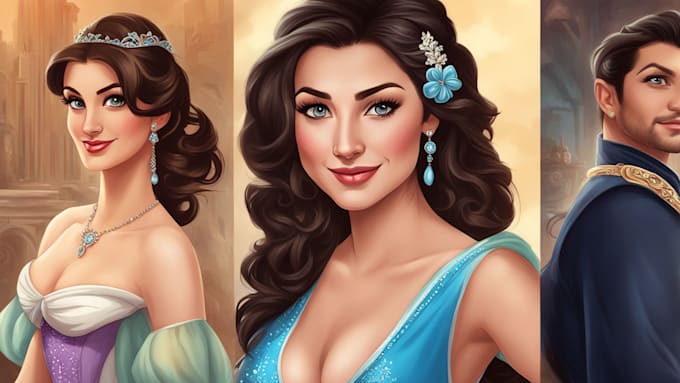 Gig Preview - Draw you a beautiful portrait in disney cartoon style