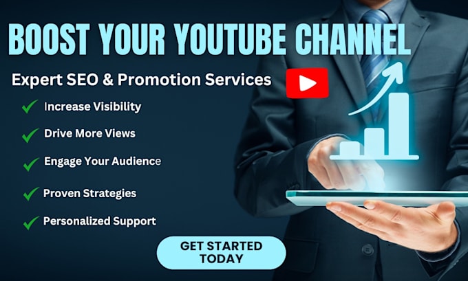 Gig Preview - Boost your youtube channel with expert SEO and  promotion services