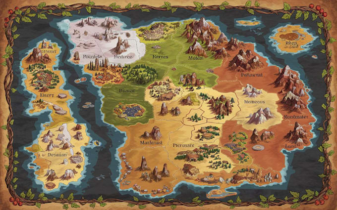 Gig Preview - Make fantasy maps of world, region for your rpg game