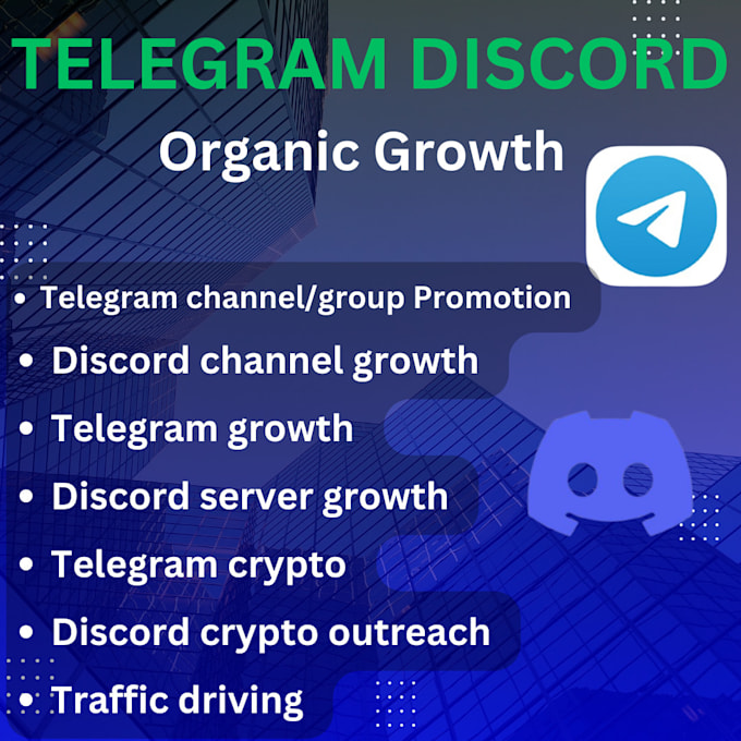 Gig Preview - Do organic promotion, discord server, telegram group channel