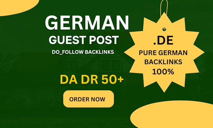 Gig Preview - Do pure dofollow german backlinks with high quality guest posting germany sites