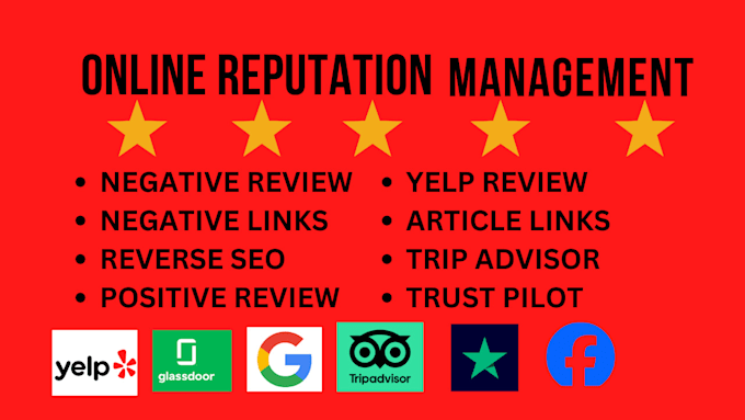 Gig Preview - Do online reputation management, reverse seo services, push down negative links