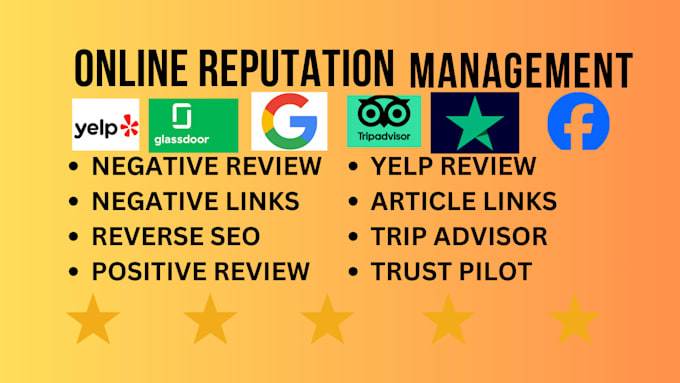 Gig Preview - Push down negative link, online reputation management, reverse seo