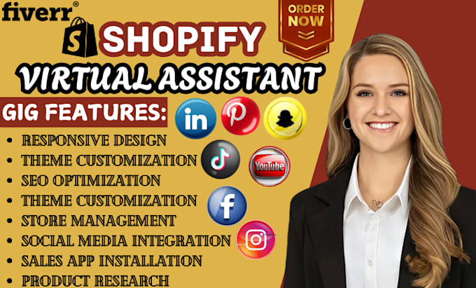 Bestseller - be shopify virtual assistant shopify manager for shopify sales marketing cro VA