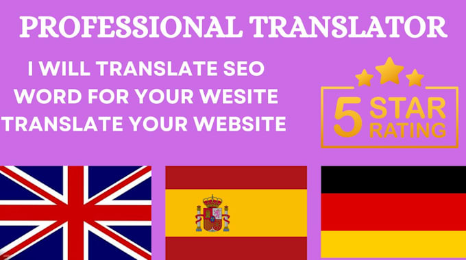 Gig Preview - Seo optimization  translate your website into spanish, german, french, english