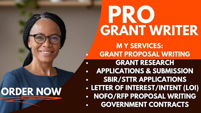 Gig Preview - Do grant proposal writing, grant research, and submission