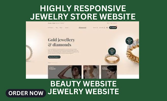 Gig Preview - Design jewelry store jewelry website wordpress jewelry website beauty website