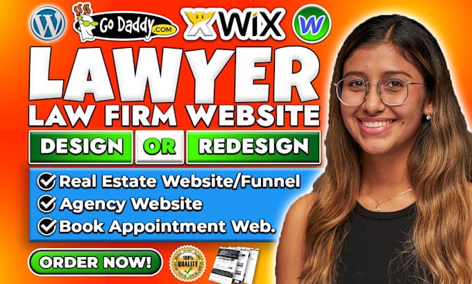 Gig Preview - Build lawyer website, law firm sales funnel, real estate, appointment website