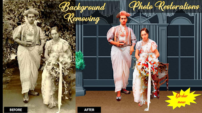 Gig Preview - Scratch removal, restore, edit and colorize your old photos in professionally