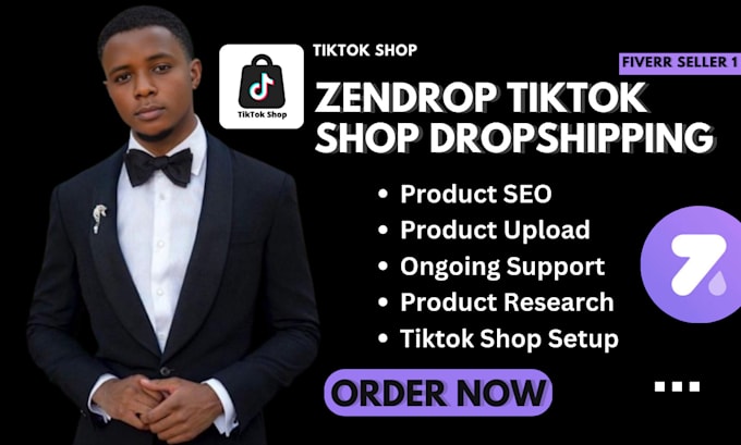 Gig Preview - Upload list winning zendrop tiktok shop dropshipping products, setup tiktok shop