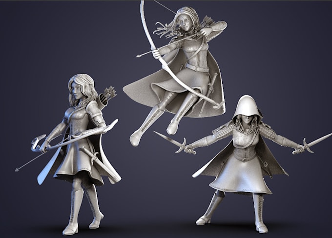 Gig Preview - Poseable 3d model, 3d action figure stl, sculpt for digital use, zbrush sculptor