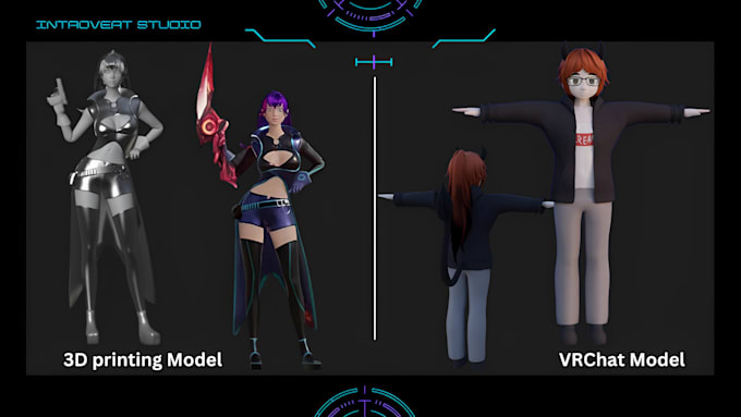 Bestseller - do custom vrchat avatar, vr, character 3d model vr avatar