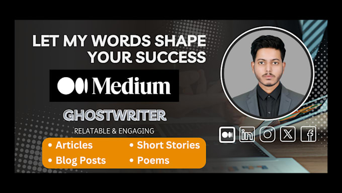 Gig Preview - Be ur social media copywriter and ghostwriter for medium and linkedin articles