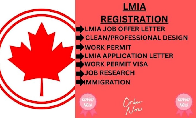 Gig Preview - Secure lmia job offer letter, work permit, resume design and research