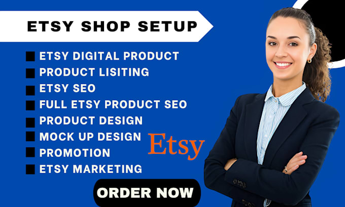 Gig Preview - Set up etsy shop etsy digital product listing  etsy SEO listing etsy shop set up