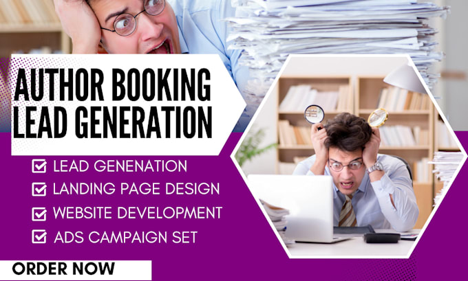 Gig Preview - Author booking leads ebook landing page book author leads author booking leads