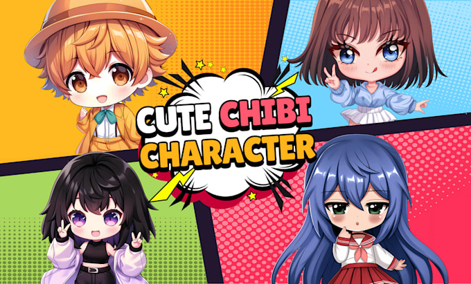 Gig Preview - Draw cute anime chibi art character cute chibi for chibi vtuber, sticker, stream