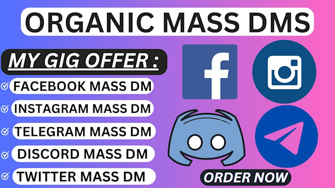 Gig Preview - Telegram mass dm, instagram, facebook, twitter mass dm, discord promotion