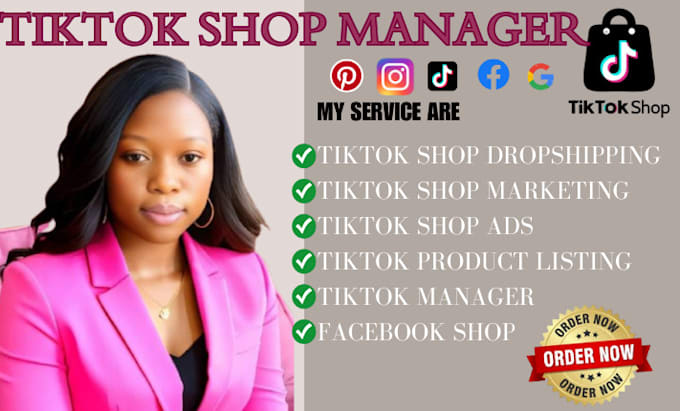 Gig Preview - Setup and manage tiktokshop, tiktok shop marketing, tiktok ads,facebook shop,