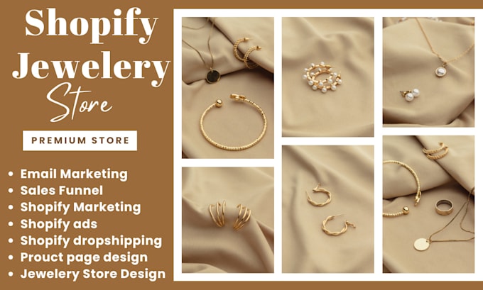 Gig Preview - Design jewelry shopify store jewelry website jewelry store