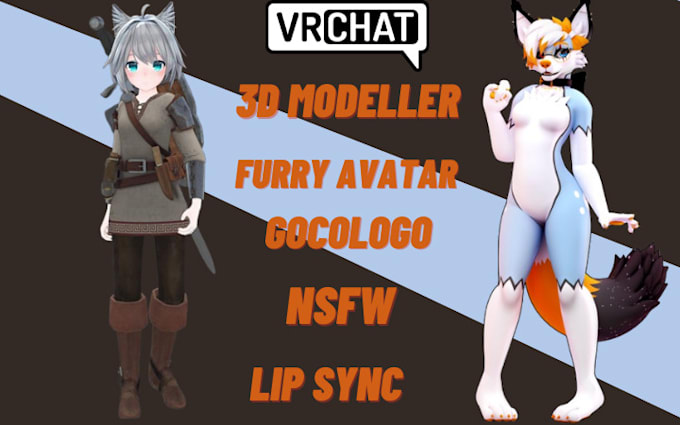 Gig Preview - Create upload 3d vrchat avatar character vtuber furry anime nsfw avatar game