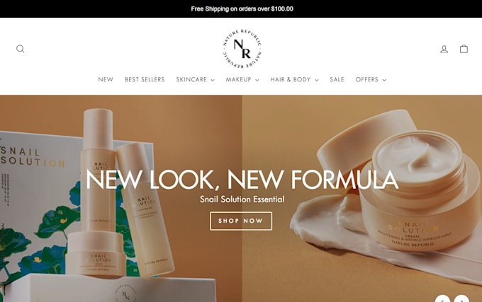 Gig Preview - Design dynamic skincare shopify store cosmetics store beauty skincare website