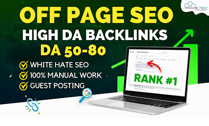 Gig Preview - Do off page SEO, high da backlinks, and link building for google ranking