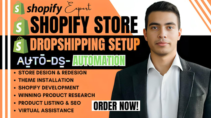 Gig Preview - Do auto ds winning product research setup shopify dropshipping store design