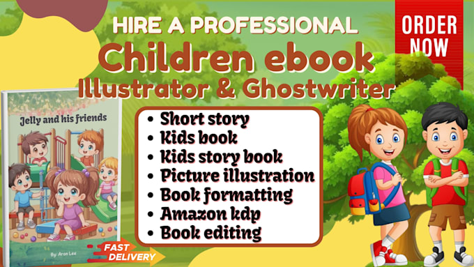 Gig Preview - Ghostwrite your children ebook, illustration book, children story, animal story