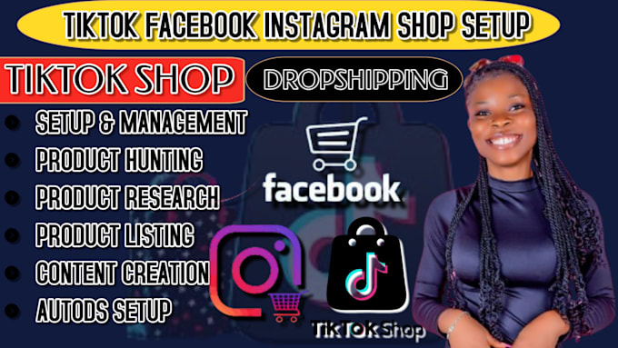 Gig Preview - Setup facebook shop tiktok shop instagram shop tiktok ads or shopify marketing