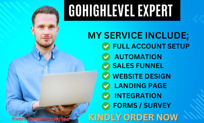 Gig Preview - Build gohighlevel sales funnel, go high level landing page, ghl website expert