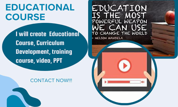 Gig Preview - Create  educational course, curriculum development, training course, video, PPT