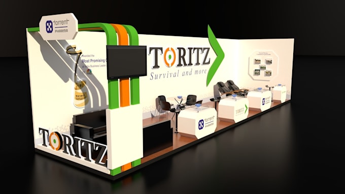 Gig Preview - Make 3d exhibition stand, stall,booth,kiosk designs render