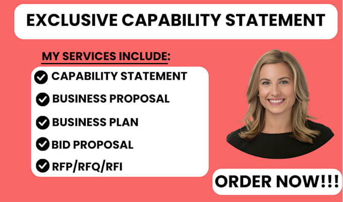 Gig Preview - Design professional government capability statements bid proposal rfp rfi rfq