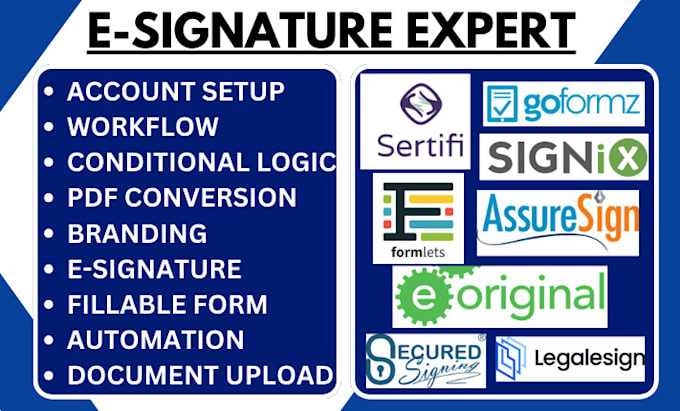 Gig Preview - Do sertifi goformz signix formlet assuresign eorginal legalesign secured signing