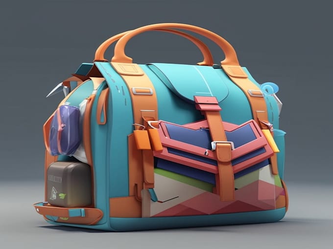 Gig Preview - Do realistic cgi 3d bag design 3d backpack 3d bag animation textile purse walle