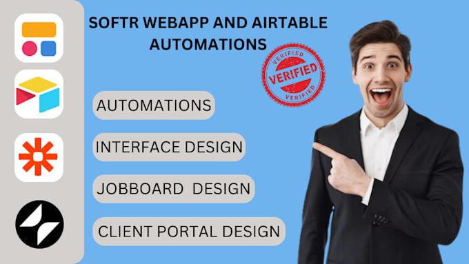 Gig Preview - Design softr webapp airtable softr website client portal monday automation