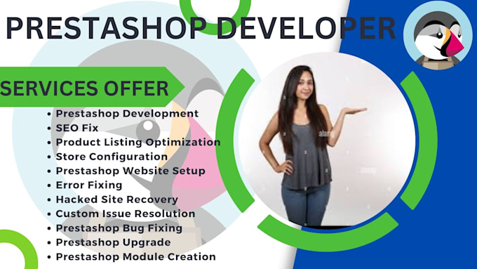 Gig Preview - Develop and customize prestashop site, prestashop theme, prestashop modules