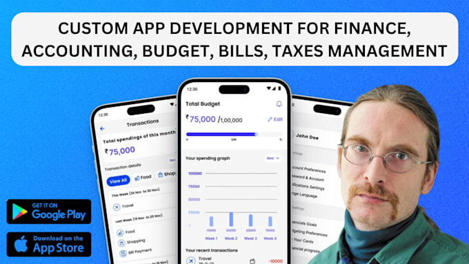 Gig Preview - Do finance app, accounting app, bills, expenses management app, budgeting app