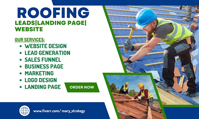 Gig Preview - Generate quality roofing leads, roofing  landing page ,complete roofing website