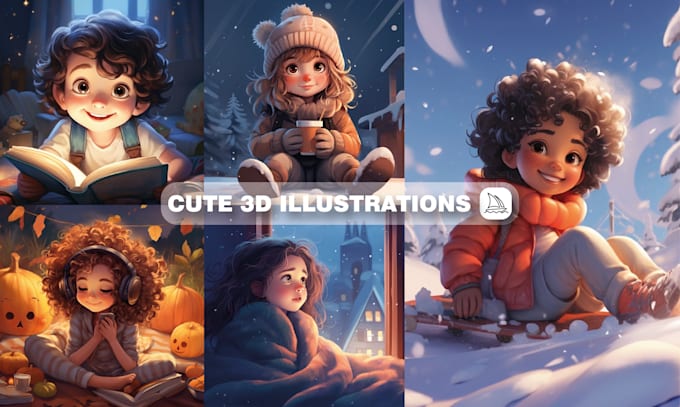 Gig Preview - Create cute illustrations using midjourney ai