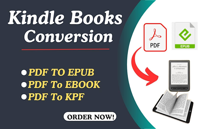 Gig Preview - Convert PDF to epub, mobi, kdp paperback, ebook conversion, ebook formatting