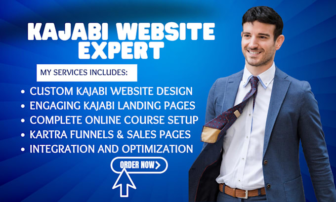 Gig Preview - Kajabi website design, kajabi landing page, kajabi online course, kartra