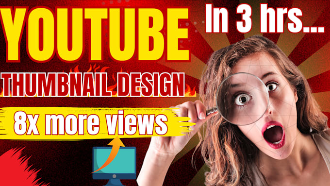 Gig Preview - Design amazing, clickbait youtube thumbnail design in 3hr