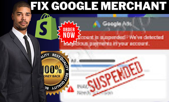 Gig Preview - Fix google merchant center misrepresentation suspension issue