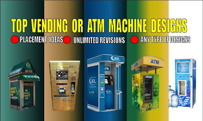 Bestseller - create amazing  and eye catching  vending machine and atm machine wrap