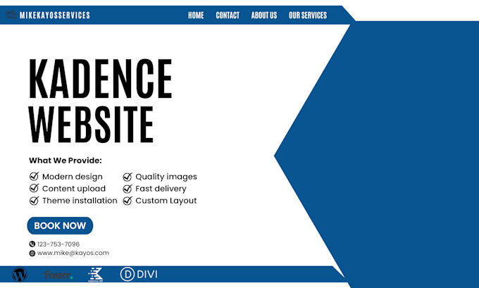 Gig Preview - Design wordpress website with oxygen builder kadence website elementor pro divi