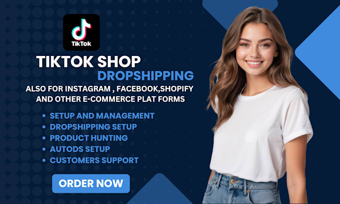 Gig Preview - Set up tiktok shop dropshipping with product hunting,listing, and automat